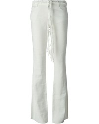 Белые льняные широкие брюки от Ermanno Scervino