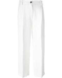 Белые льняные широкие брюки от Forte Forte