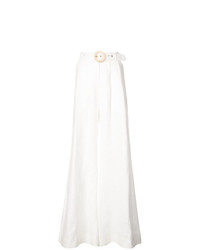 Белые льняные широкие брюки от Zimmermann