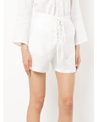 Женские белые льняные шорты от Matin