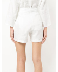 Женские белые льняные шорты от Matin