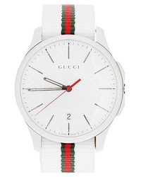 Мужские белые нейлоновые часы от Gucci