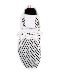 Мужские белые низкие кеды в горизонтальную полоску от adidas