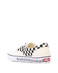 Мужские белые низкие кеды в клетку от Vans