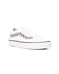 Мужские белые низкие кеды из плотной ткани в клетку от Vans