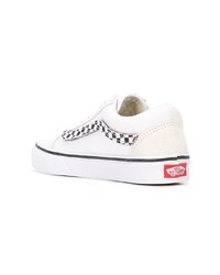 Мужские белые низкие кеды из плотной ткани в клетку от Vans