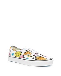 Мужские белые низкие кеды из плотной ткани с принтом от Vans