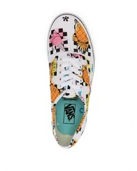 Мужские белые низкие кеды из плотной ткани с принтом от Vans