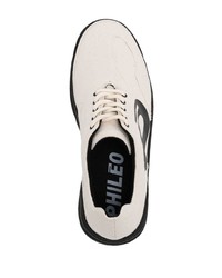 Мужские белые низкие кеды из плотной ткани от PHILEO PARIS