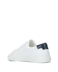 Мужские белые низкие кеды из плотной ткани от Saint Laurent