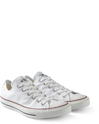 Мужские белые низкие кеды из плотной ткани от Converse