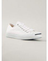 Мужские белые низкие кеды из плотной ткани от Converse