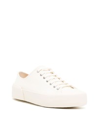 Мужские белые низкие кеды из плотной ткани от Jil Sander