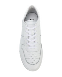 Мужские белые низкие кеды из плотной ткани от D.A.T.E