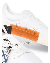 Мужские белые низкие кеды из плотной ткани от Off-White