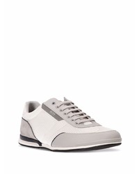 Мужские белые низкие кеды из плотной ткани от BOSS