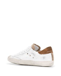 Мужские белые низкие кеды из плотной ткани от Philippe Model Paris