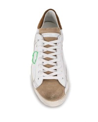 Мужские белые низкие кеды из плотной ткани от Philippe Model Paris