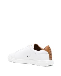 Мужские белые низкие кеды из плотной ткани от MCM