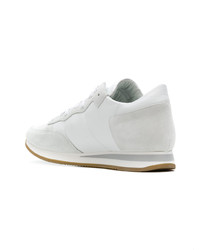 Мужские белые низкие кеды из плотной ткани от Philippe Model