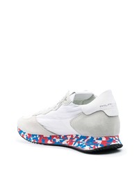 Мужские белые низкие кеды из плотной ткани от Philippe Model Paris