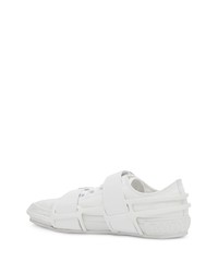 Мужские белые низкие кеды из плотной ткани от Burberry