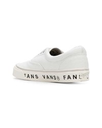 Мужские белые низкие кеды из плотной ткани от Vans