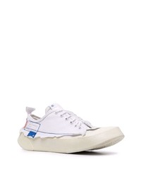 Мужские белые низкие кеды из плотной ткани от Camper