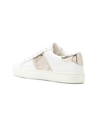 Женские белые низкие кеды с пайетками от Tory Burch