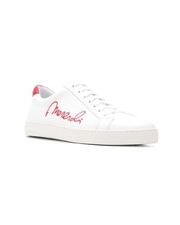 Мужские белые низкие кеды с принтом от Moreschi