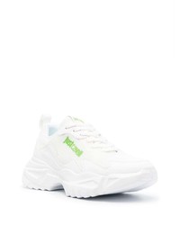 Мужские белые низкие кеды с принтом от Just Cavalli