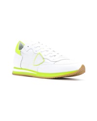 Мужские белые низкие кеды с украшением от Philippe Model