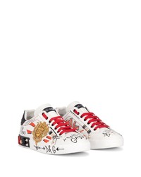 Мужские белые низкие кеды от Dolce & Gabbana