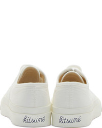 Женские белые низкие кеды от Kitsune