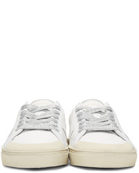 Мужские белые низкие кеды от Saint Laurent