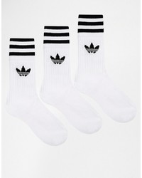Женские белые носки в горизонтальную полоску от adidas