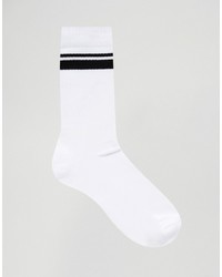 Мужские белые носки в горизонтальную полоску от Asos