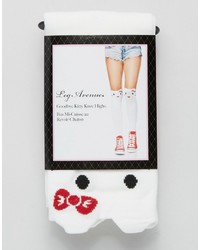 Женские белые носки до колена от Leg Avenue