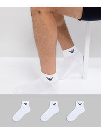 Мужские белые носки-невидимки от Emporio Armani