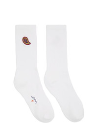 Мужские белые носки с "огурцами" от Noah NYC