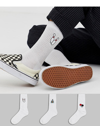 Мужские белые носки с принтом от ASOS DESIGN