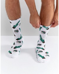Мужские белые носки с принтом от HUF