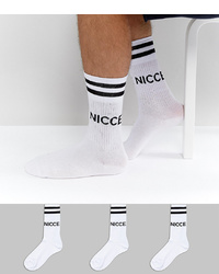 Мужские белые носки с принтом от Nicce London