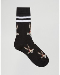 Мужские белые носки с принтом от Asos