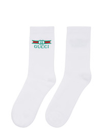 Мужские белые носки с принтом от Gucci