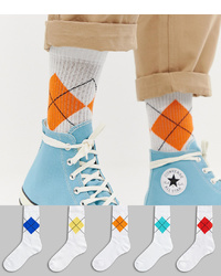 Мужские белые носки с ромбами от ASOS DESIGN