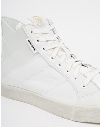 Мужские белые плетеные кеды от Diesel