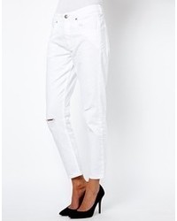 Белые рваные джинсы-бойфренды от French Connection