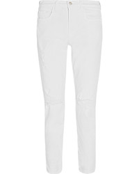 Белые рваные джинсы-бойфренды от J Brand