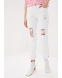 Белые рваные джинсы-бойфренды от Tom Farr